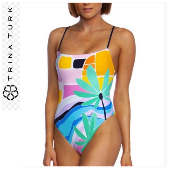 SALE⬇️‼️ NWT Trina Turk Mosaic Sunrise High leg - Picture 2 of 14